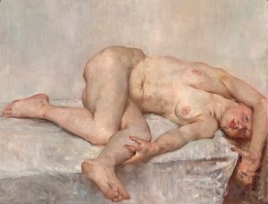 リクライニング女性ヌード 作： Lovis Corinth