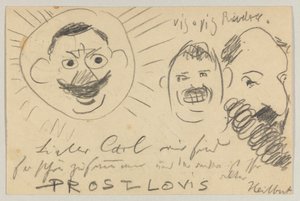 ロヴィス・コリントからカール・ストラスマンへ: はがき、1902 年 12 月 12 日消印 作： Lovis Corinth