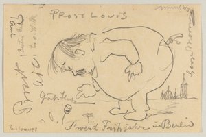 Lovis Corinth から Carl Strathmann へ: はがき、1908 年 4 月 1 日消印 作： Lovis Corinth
