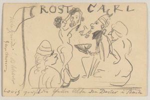 ロヴィス・コリントからカール・ストラスマンへ: はがき、1905 年 5 月 22 日の消印 作： Lovis Corinth