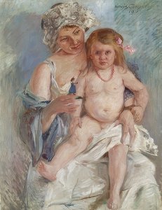母と子（Charlotte CorinthとWilhelmine）。 1911 作： Lovis Corinth