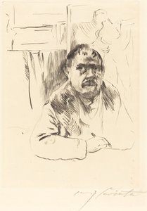 毛皮のコートを着た自画像」1913年 作： Lovis Corinth