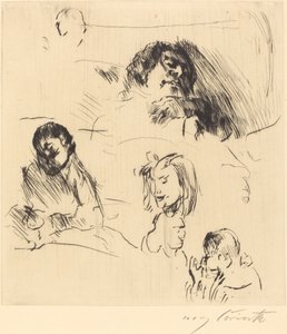 様々な習作 肖像画のスケッチ、1920年 作： Lovis Corinth