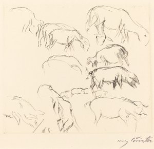 様々な動物研究 動物研究、1917年。 作： Lovis Corinth