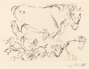 様々な動物研究 動物研究、1917年。 作： Lovis Corinth