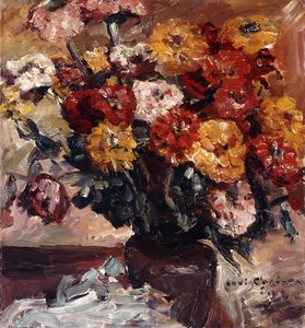 Zinnien、 作： Lovis Corinth