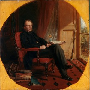 イギリスの作家チャールズ・キングスレー（1819-1875）の肖像 ローエス・カトー・ディッキンソン（1819-1908）の絵画 1862年 ロンドン、ナショナル・ポートレート・ギャラリー