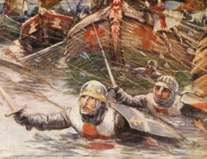 十字軍物語のイラスト（カラーリトグラフ）