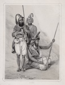 Akalees」、インドの戦士たち（1844年 作： Lowes Dickinson