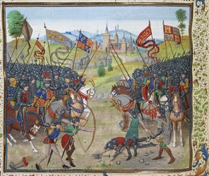 1367 年 4 月 3 日のナヘラの戦い、1470 ～ 1475 年頃。 作： Loyset Liedet