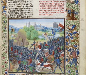 1382 年 11 月 27 日のルーズベークの戦い、1470 年から 1475 年頃。 作： Loyset Liedet