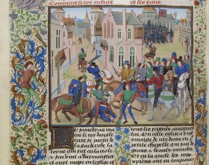 ワット・タイラーの死、1470～1475年頃。 作： Loyset Liedet