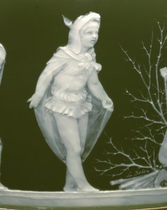 一対の花瓶「Les alteres y les frileux」のディテール