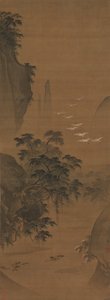 サギとアヒルのいる秋の風景。 作： Lu Ji