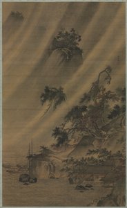 暴風雨のリバー ビレッジ 作： Lu Wenying