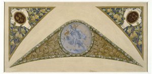 パリ市庁舎の宴会用階段のスケッチ：ベリエ、1888-1898年頃（油彩） 作： Luc Oliver Merson