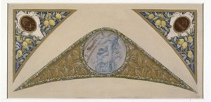 パリ市庁舎の階段「フェット」のスケッチ：カプリコルヌ、1888年から1898年の間（油彩）