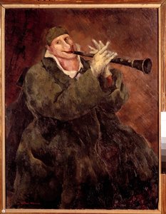 トランペットを演奏するグロック クラリネットを演奏するピエロのゴック (1880-1959)。 リュック アルベール モロー (1882-1948) 20 世紀の絵画。 パリ。 市立近代美術館 作： Luc Albert Moreau