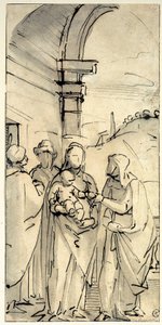 聖アンナとヨアヒムのいる聖家族 作： Luca Cambiaso