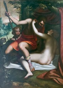 Venus ja Adonis, ennen vuotta 1585, Luca Cambiaso (öljy kankaalle) 作： Luca Cambiaso