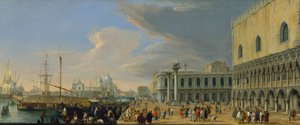モロ、ヴェネツィア、西を見る、1709年頃 作： Luca Carlevaris