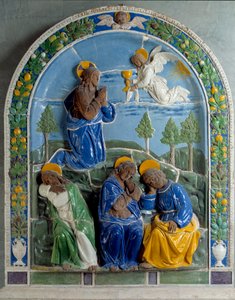オリーブ山のキリスト 陶器の絵とニスを塗ったルカ・デッラ・ロッビア（1400-1482）15世紀。パリ、ルーヴル美術館 作： Luca Della Robbia