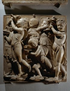 Laudate Eum in cimbalis iubilationis (SALMO150, Laudate Dominum), シンバル奏者によるパネル 作： Luca Della Robbia