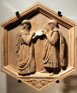ピタゴラスとユークリッド 作： Luca Della Robbia