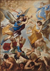 大天使ミカエルが反逆の天使たちを打ち負かす、1657年。