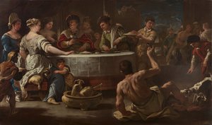 ダイブとラザロ、1680年 作： Luca Giordano