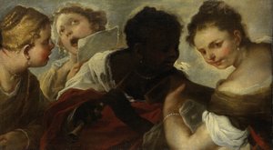 音楽を作る 4 人の女性 作： Luca Giordano