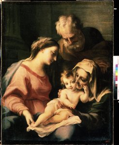 「聖エリザベスと聖家族」（聖家族）ルカ・ジョルダーノ（1632-1705）による絵画17世紀ミハイル・クロシツキー美術館、セヴァストポリ（セヴァストポリ）ウクライナ 作： Luca Giordano
