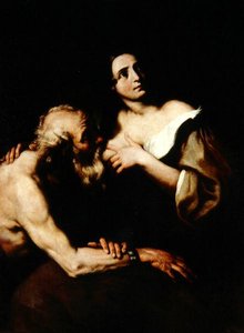 ローマの慈善団体（キャンバスに油彩） 作： Luca Giordano