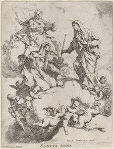 聖母マリアとキリストに迎えられた聖アンナ 作： Luca Giordano
