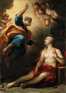 聖ペテロが聖アガサを癒す 作： Luca Giordano