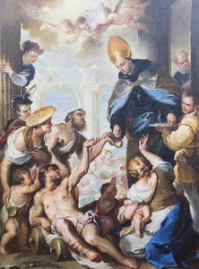 ヴィラノヴァの聖トマスの施し 作： Luca Giordano