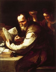 ソクラテスの首に水をかけるザンティッペ、ルカ・ジョルダーノ（1634-1705）作、油彩・キャンバス