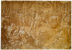 Entellus of SicilyとDares of Troy、c1544 作： Luca Penni