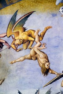 最後の審判」のフレスコ画より「地獄に堕ちた人々 作： Luca Signorelli