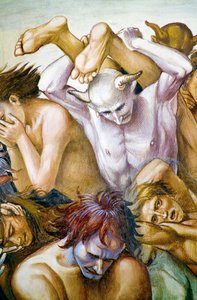 最後の審判」のフレスコ画より「地獄に堕ちた人々 作： Luca Signorelli