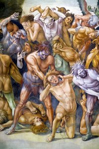 最後の審判のフレスコ画サイクルから、地獄で呪われた