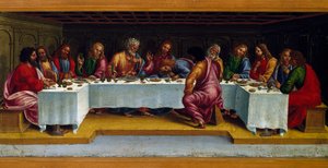 キリストの物語、最後の晩餐」ルカ・シニョレッリ（1445年頃～1523年）作、絵画。