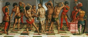 死んだキリストに対するキリストの嘆きの鞭打ち、プレデラパネル、1502年。 作： Luca Signorelli