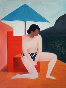 夏の女性、海の眺め 作： 