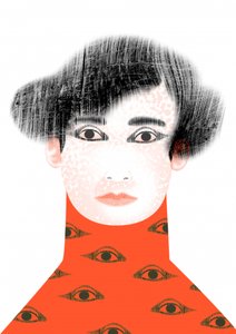 目を持つシュールな女性 作： 