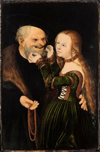 不平等な夫婦（恋する老人） 作： Lucas Cranach the Elder