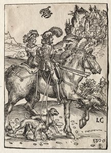 チェイスに乗る紳士と淑女 作： Lucas Cranach