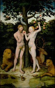 アダムとイブ 作： Lucas Cranach the Elder