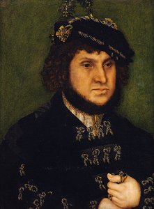 クアフルスト公爵ヨハンの永続的なフォンザッシェンの肖像 作： Lucas Cranach