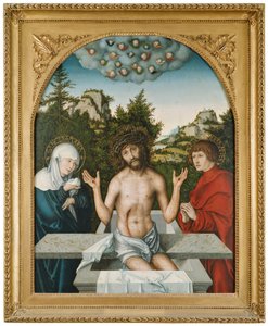 Schmerzensmann zwischen Maria und hl. Johannes